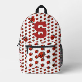 Mochila Impresa Cute Monogrammed Ladybug Tema