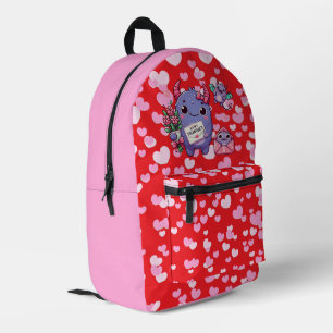 Mochila Impresa Cute monster Día de San Valentín 