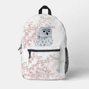 Mochila Impresa Cute Owl Flor de Cerezo