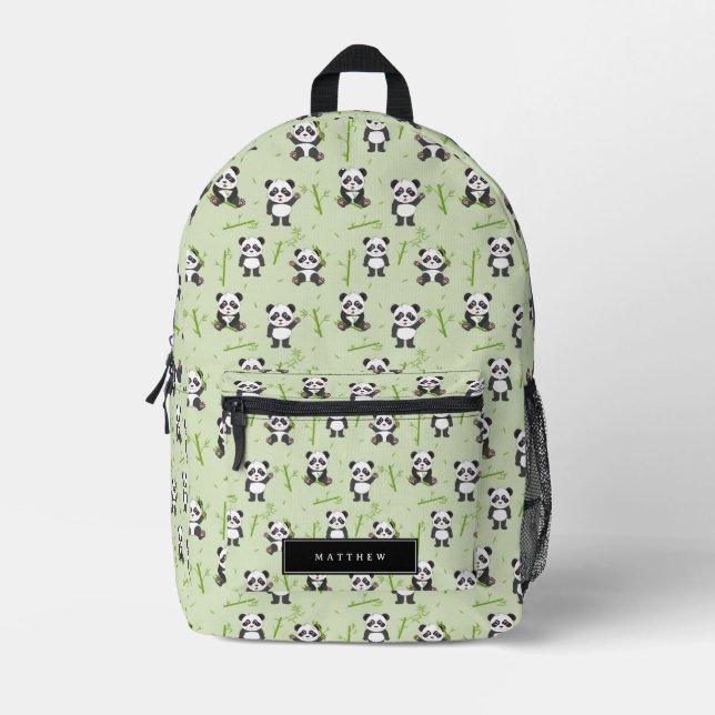 Mochila Impresa Cute Panda Bear Bamboo Kawaii Animals Pattern (Anverso)