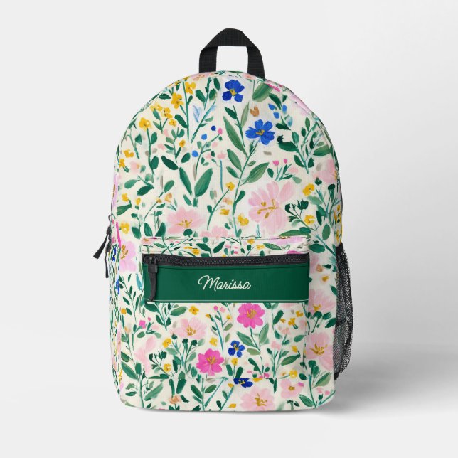 Mochila Impresa Cute Personalized Floral Backpack (Anverso)