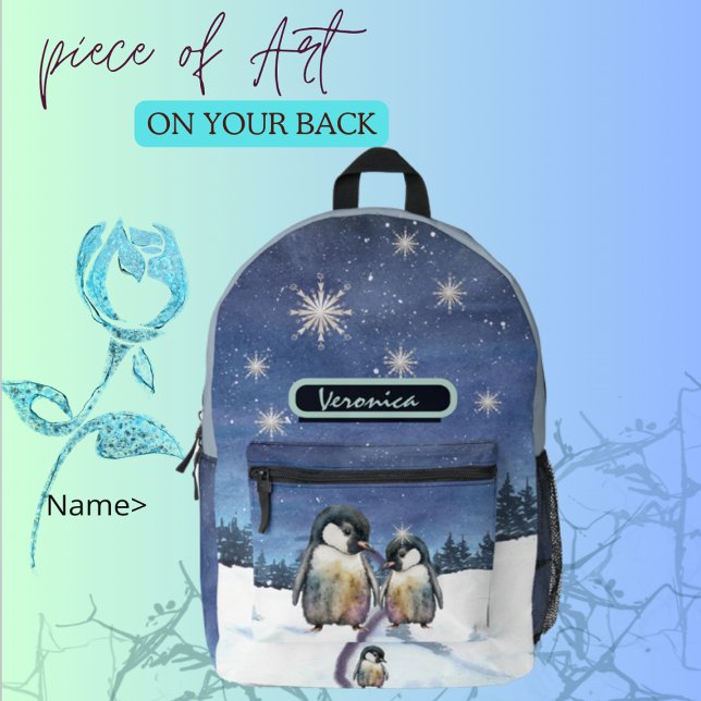 Mochila Impresa Cute pingüino (Watercolor Penguin backpack )