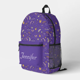 Mochila Impresa Cute Princess Castle Chica Purple