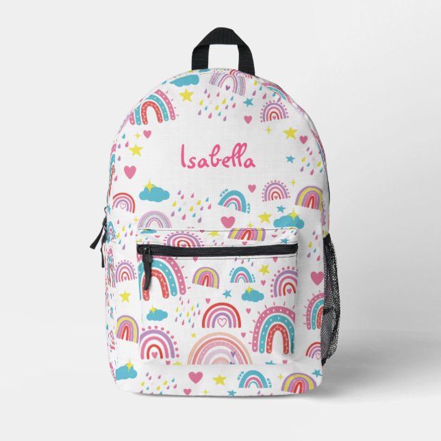 Mochila Impresa Cute Rainbow Kids Bag for Back to School Girls (Anverso)