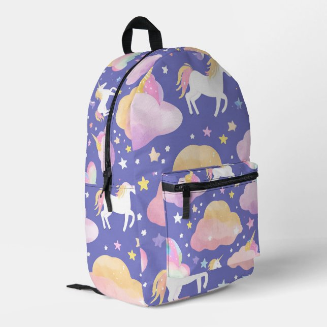 Mochila Impresa Cute Rainbow unicorn unicornio cumpleaños niños mo (Esquina izquierda trasera)