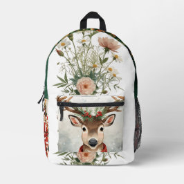 Mochila Impresa Cute Reindeer Holiday Back Bag For Festive Winter