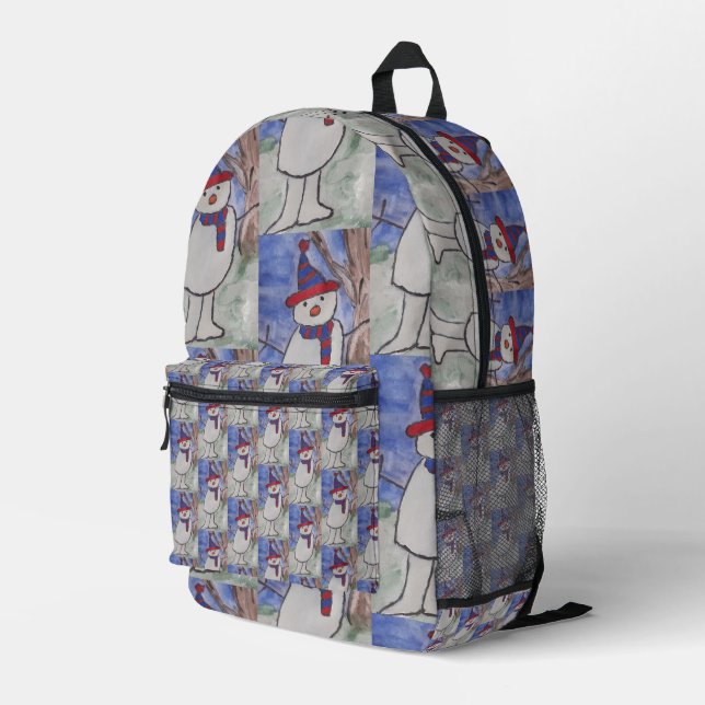 Mochila Impresa Cute Snowman (Esquina derecha trasera )