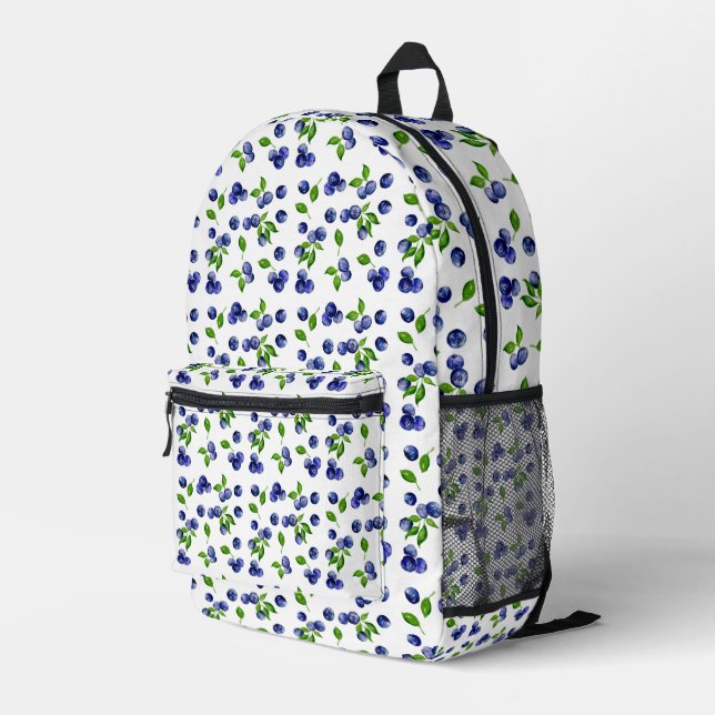 Mochila Impresa Cute Watercolor Blueberries Pattern Berry (Esquina derecha trasera )