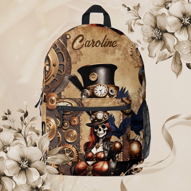 Mochila Impresa Cutest Steampunk Skeleton (Steampunk women)