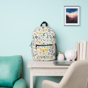 Mochila Impresa Cuto colorido Dinosaurio Alphabet Pattern Niños