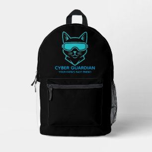 Mochila Impresa Cyber Guardian Neon Cat - Tecnología Profesional y