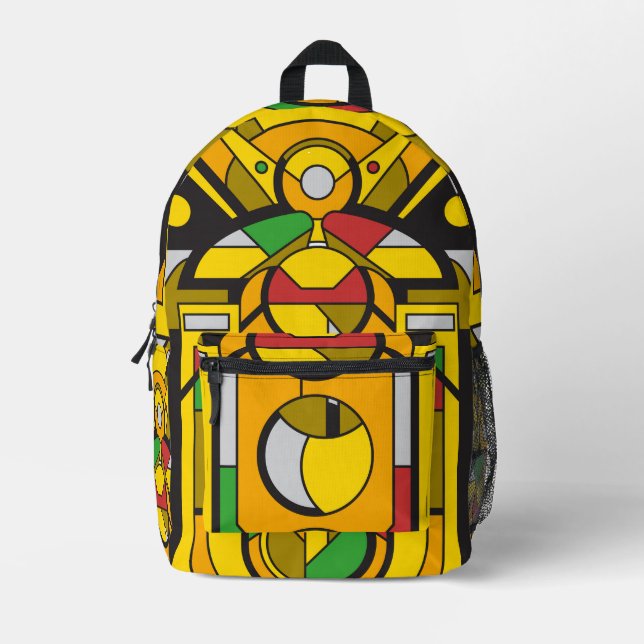 Mochila Impresa Cyberpunk amarillo (Anverso)