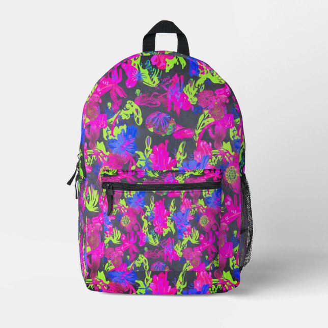 Mochila Impresa Cyberpunk Boho Neon Camouflage (Anverso)
