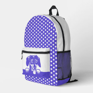 Mochila Impresa Dachshund lindo y lunares