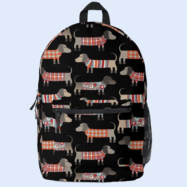 Mochila Impresa Dachshund Wiener Sausage Dog (Dachshund Wiener Sausage Dog pattern backpack)