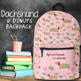 Mochila Impresa Dachshund y donuts dulces para perros vieneses