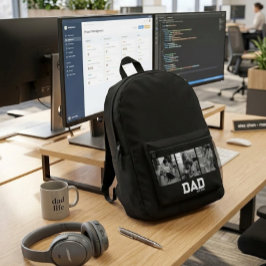 Mochila Impresa Dad Est 3 Photo Black & White Year Father's Day 