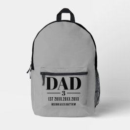 Mochila Impresa Dad Established Year Names Bold Font