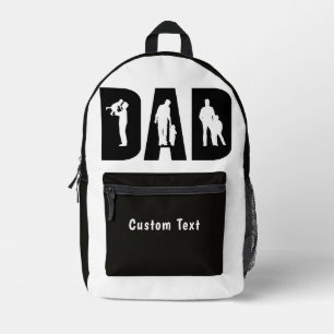 Mochila Impresa "DAD" Silueta Padre Niño Personalizar Texto