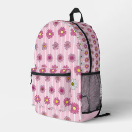 Mochila Impresa Daisies rosados
