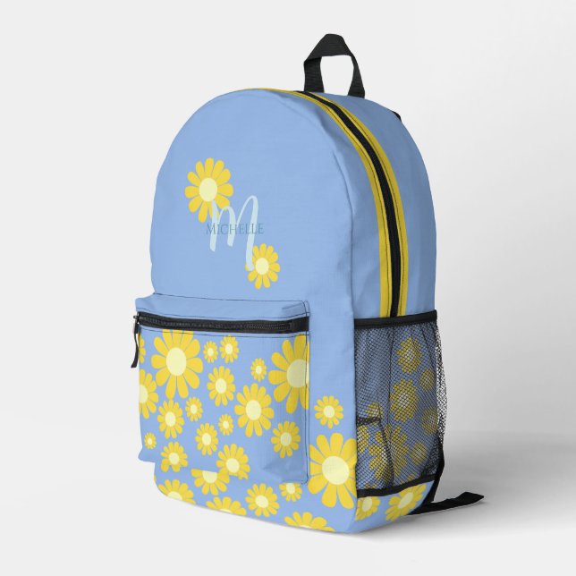 Mochila Impresa Daisy Azul Verde (Esquina derecha trasera )