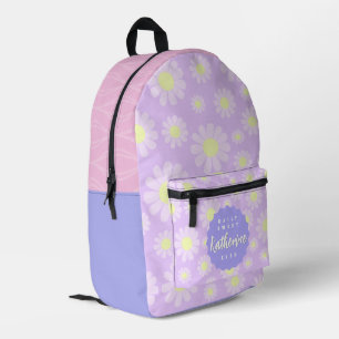 Mochila Impresa Daisy Baby Pastel Beige Morado Amarillo