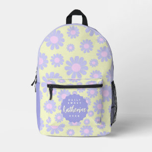 Mochila Impresa Daisy Baby Pastel Beige Púrpura Rosa