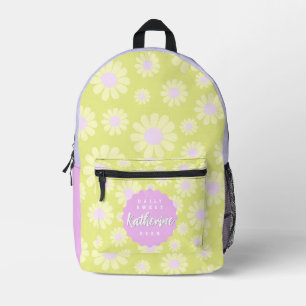 Mochila Impresa Daisy Bebé Pastel amarillo verde rosa