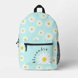 Mochila Impresa Daisy blanco y nombre
