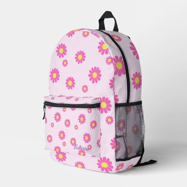 Mochila Impresa Daisy Pink (Esquina derecha trasera )