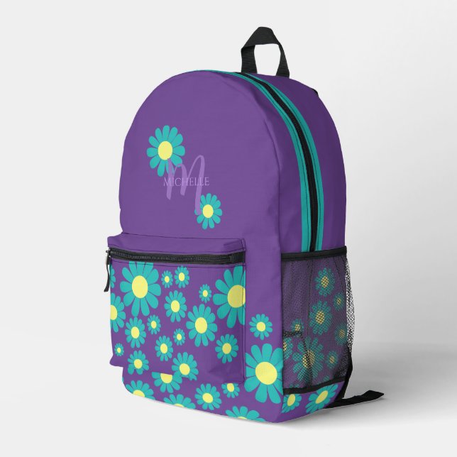 Mochila Impresa Daisy Purple Verde azulado (Esquina derecha trasera )