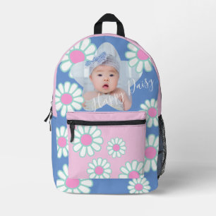 Mochila Impresa Daisy Sencilla Foto Rosa Azul