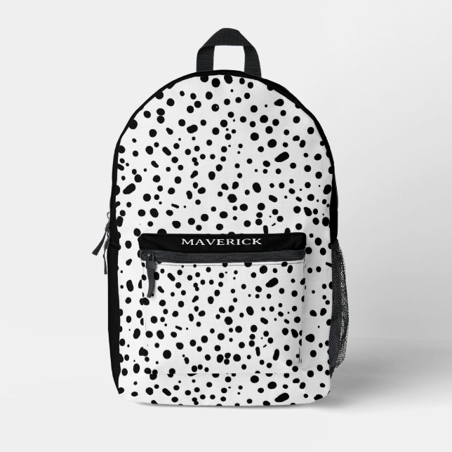 Mochila Impresa Dalmatian Firefighter Black White Birthday (Anverso)