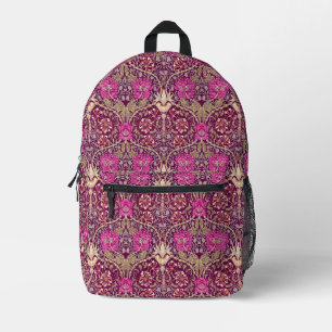 Mochila Impresa Damasco Art Nouveau, ciruela, beige y púrpura prof