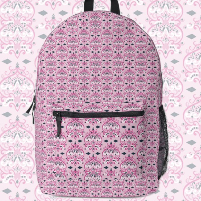 Mochila Impresa damasco rosa y negro (Subido por el creador)