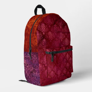 Mochila Impresa Damask Pink Purple Naranja