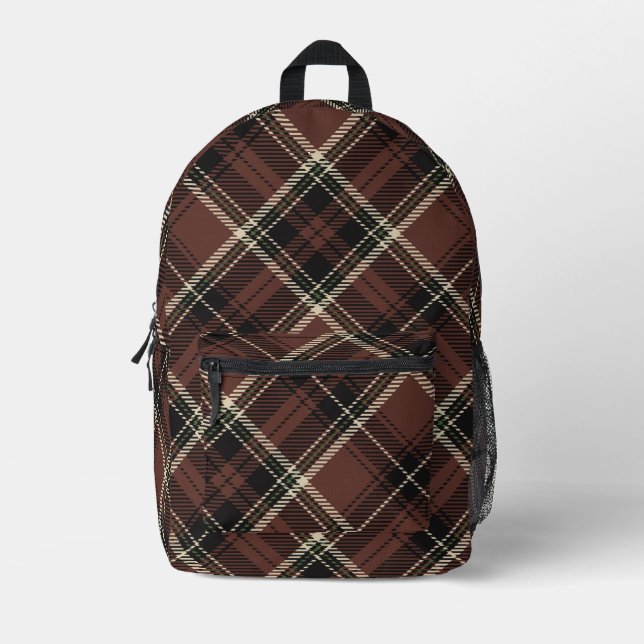 Mochila Impresa Dark Academia Chestnut Plaid (Anverso)