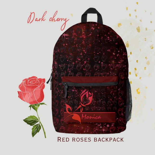 Mochila Impresa Dark Cherry Red (Red Roses backpack 2
)