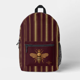 Mochila Impresa Dark Romance Royal Bee | Borgoña y Oro Francés