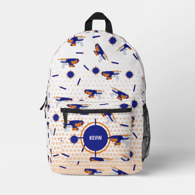 Mochila Impresa Dart Gun Battle War Boys Target Pattern School (Anverso)