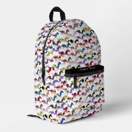 Mochila Impresa De camino al patrón de seda jockey sobre caballos 