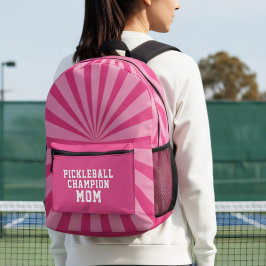 Mochila impresa de la campeona rosa de pelota de b