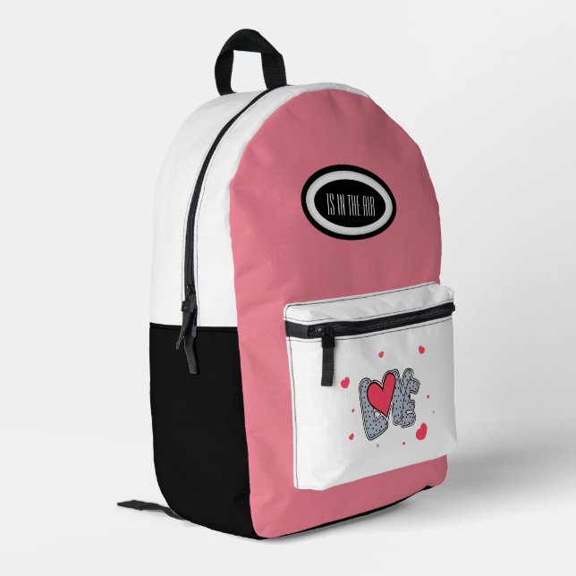 Mochila impresa de los corazones (Esquina izquierda trasera)