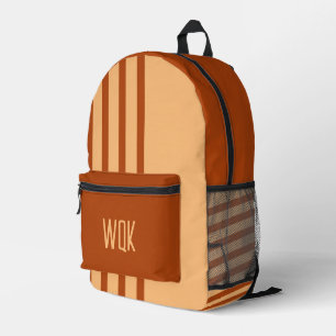 Mochila impresa de monograma personalizado Peach y