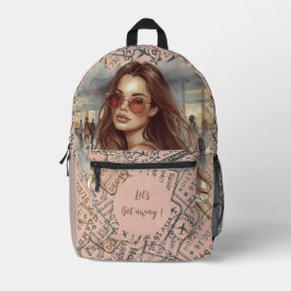 Mochila impresa de vacaciones, ¡vámonos!