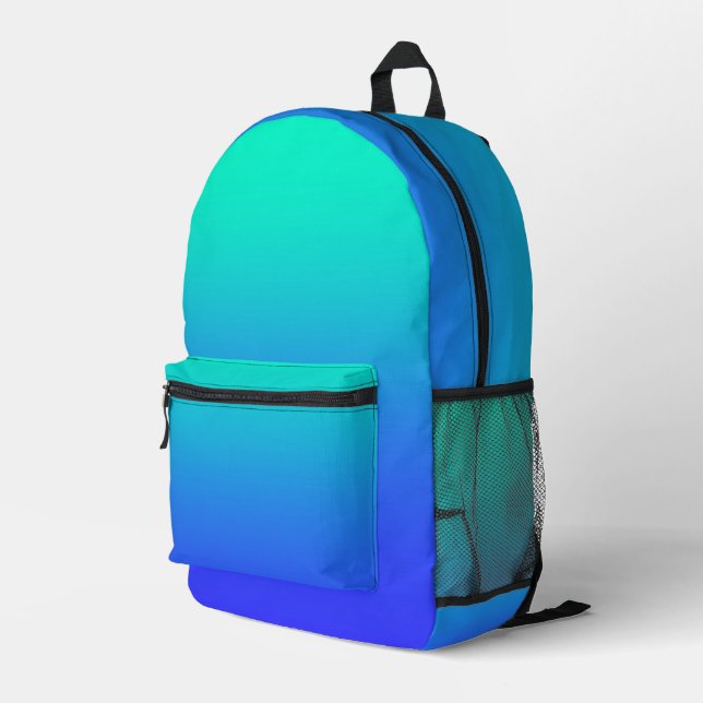 Mochila Impresa De Vuelta A La Escuela Aqua Blue (Esquina derecha trasera )