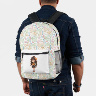 Mochila Impresa De vuelta a la escuela. Chica escolar