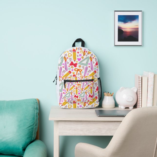 Mochila Impresa De vuelta a la escuela patrones sin foco (in situ)