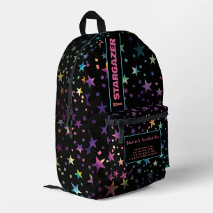 Mochila Impresa De vuelta a la escuela Rainbow Pastel Purpurina St
