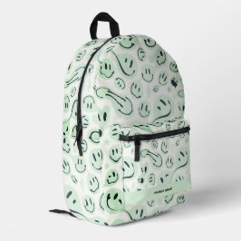 Mochila Impresa De vuelta a la escuela sonreír a Pastel Verde Mode